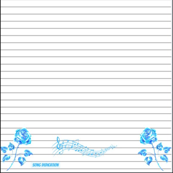 Song Dedication Writing Paper Stationery - Picture 1 of 1